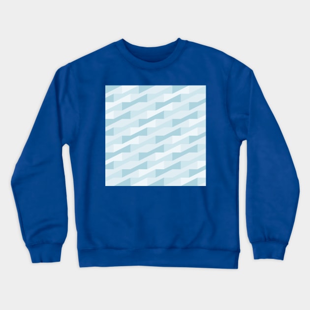 Tiles background in shades of blue with texture of overlapping cubes seen in perspective Crewneck Sweatshirt by marufemia